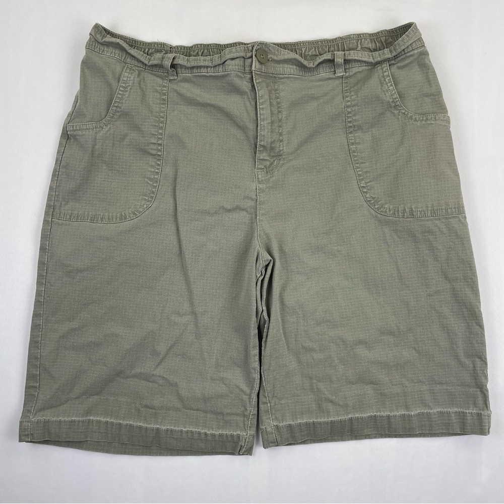 VTG Big Dogs Shorts Men’s XL Green Ripstop Elastic Waist 32x10 Stretch